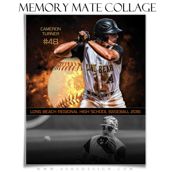 Sports Memory Mates 8x10 - Backdraft Baseball