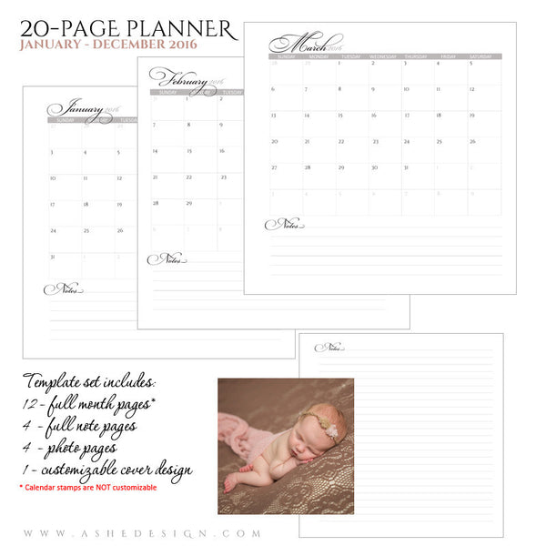 Ashe Design | Photo Book Soft Cover 8x8 | Monthly Planner Set 2016 | Imagine