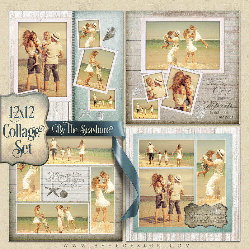 Collage Set (4) 12x12s - By The Seashore