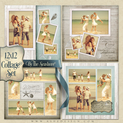 Collage Set (4) 12x12s - By The Seashore
