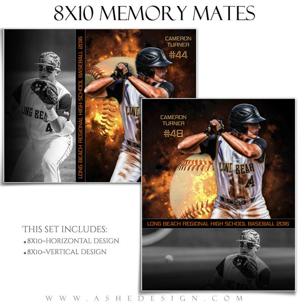 Sports Memory Mates 8x10 - Backdraft Baseball