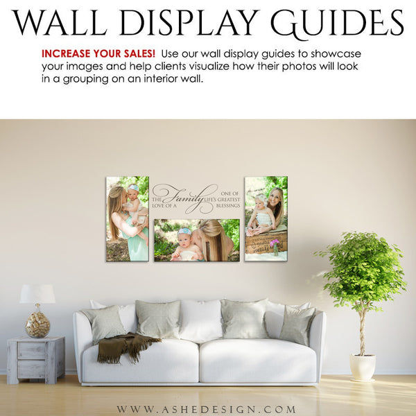 Ashe Design | Photography Wall Display Guide | 3 Images | Photoshop Template