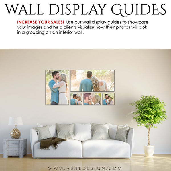 Ashe Design | Photography Wall Display Guide | 5 Images | Photoshop Template