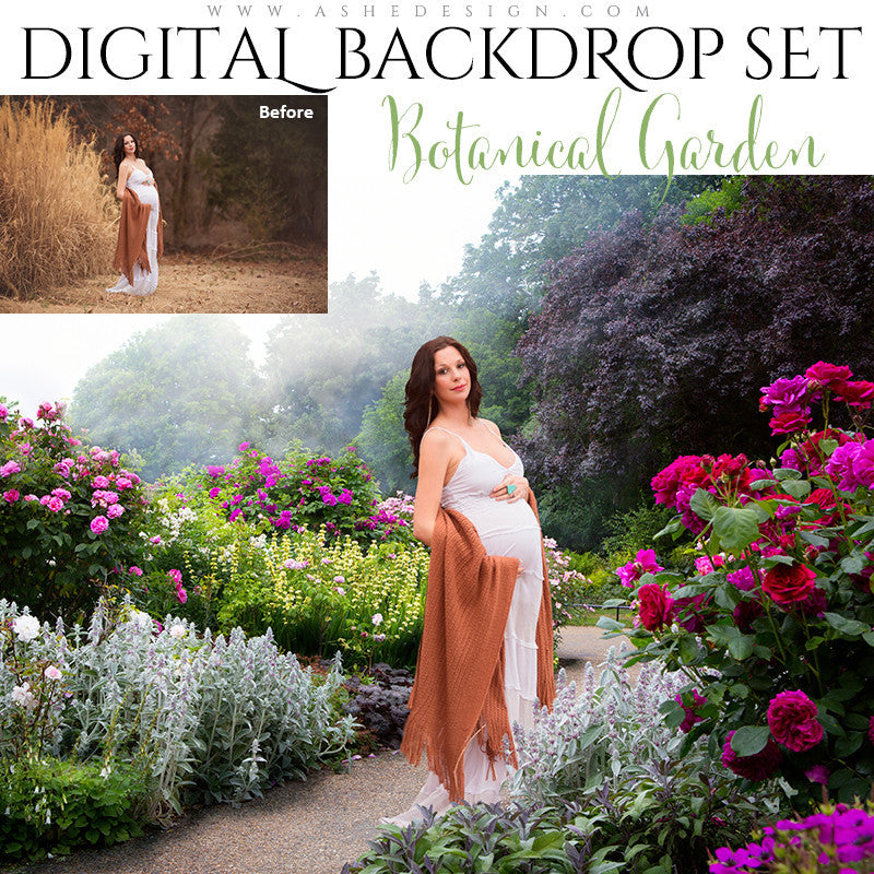 Ashe Design | Digital Backdrop Set | Botanical Garden