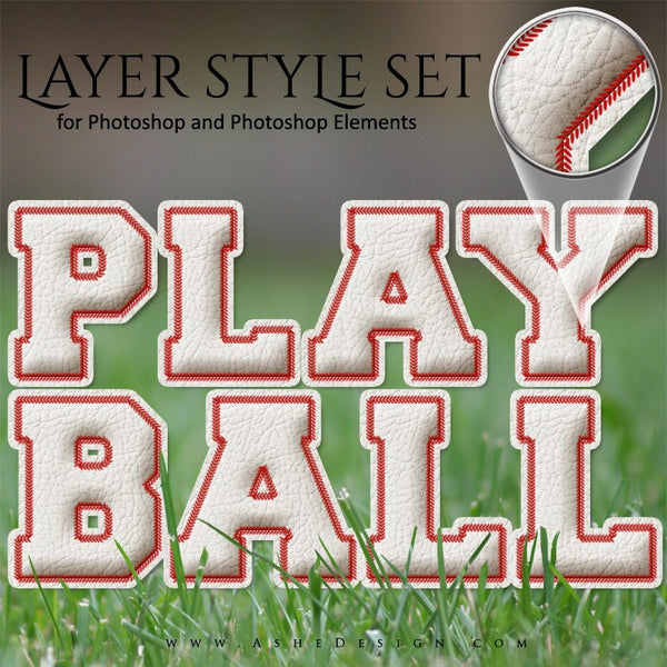 Ashe Design | Photoshop Layer Styles | Play Ball Baseball